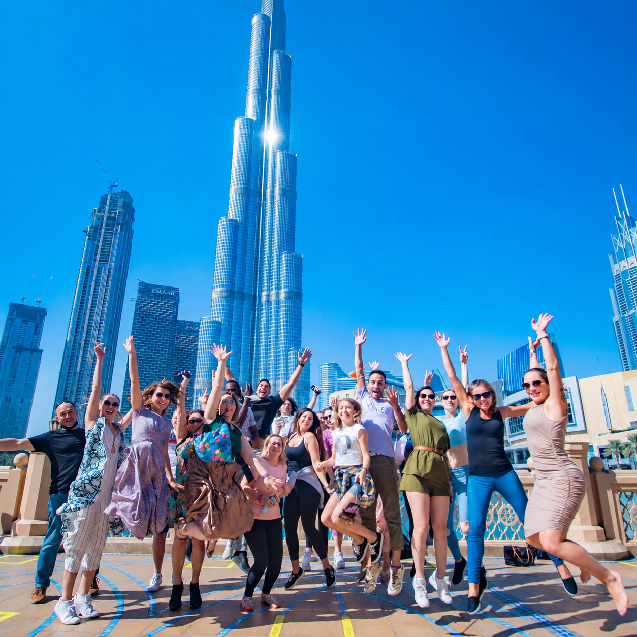 Festival city-tour group at Burj Khalifa